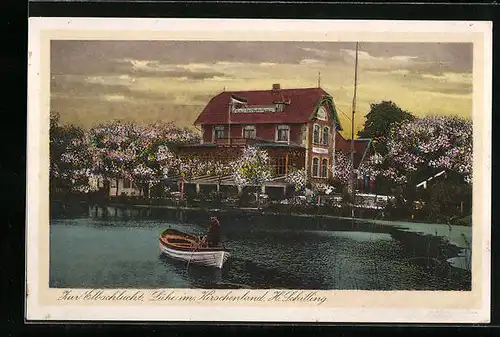 AK Lühe b. Steinkirchen, Restaurant Zur Elbschlucht, H. Schilling