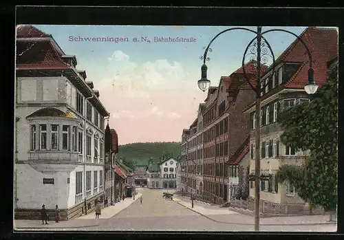 AK Schwenningen a. N., Blick in die Bahnhofstrasse