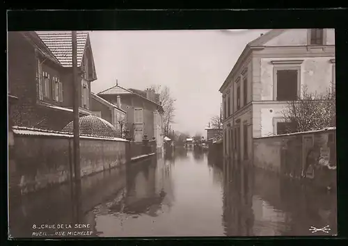 AK Rueil, Crue de la Seine, Rue Michelet, Hochwasser