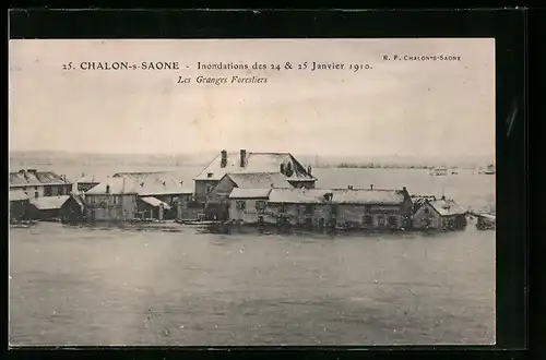 AK Chalon-s-Saone, Les Granges Forestiers beim Hochwasser