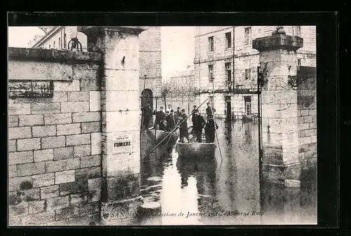 AK Besancon, Inondations de Janvier 1910