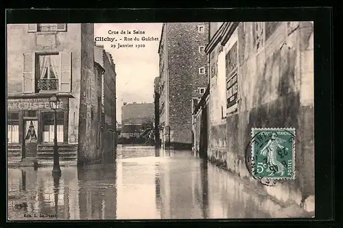 AK Clichy, Crue de la Seine, Rue du Guichet