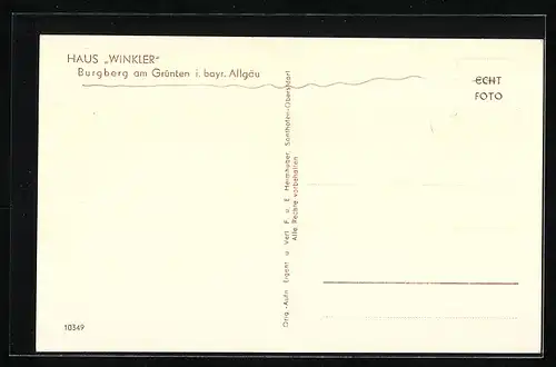 AK Burgberg am Grünten /Allg., Haus Winkler, Strassenansicht