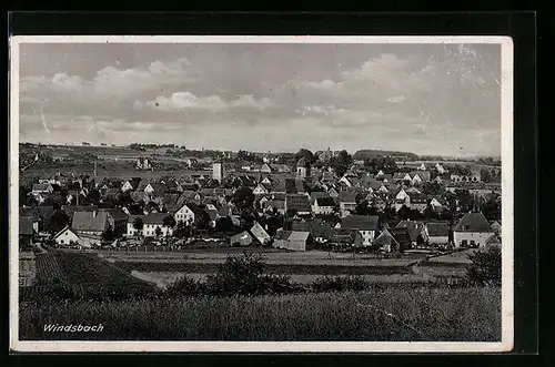 AK Windsbach, Ortsansicht mit Feldern