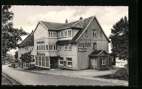 AK Hohegeiss /Harz, Berg-Hotel mit Strasse