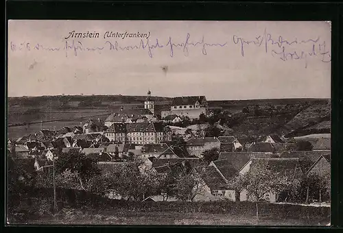AK Arnstein in Unterfranken, Gesamtansicht mit der Kirche