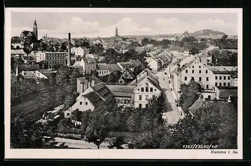 AK Kamenz i. Sa., Strassenpartie aus der Vogelschau