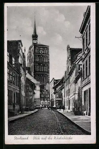 AK Stralsund, Blick auf die Nikolaikirche