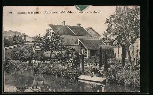 AK Aulnay-sur-Mauldre, Lavoir sur la Mauldre
