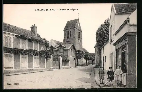 AK Galluis, Place de l`Eglise, Kirche