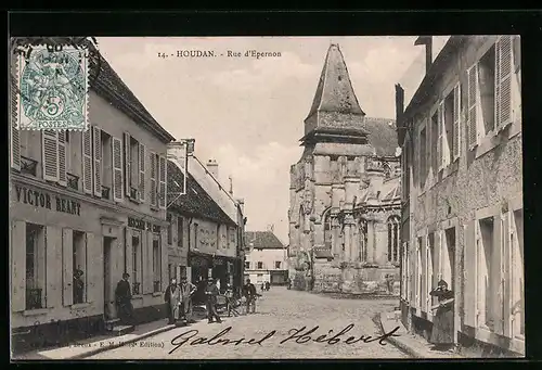 AK Houdan, Rue d`Epernon, Strassenpartie