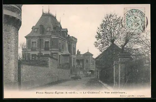 AK Flins-Neuve-Église, Le Château, Vue extérieure