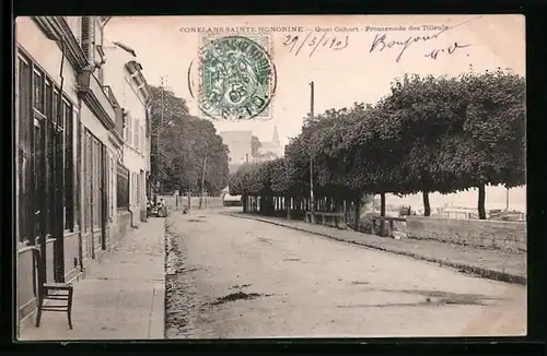 AK Conflans-Sainte-Honorine, Quai Cahart, Promenade des Tilleuls
