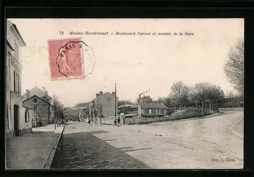 AK Meulan-Hardricourt, Boulevard Carnot et montée de la Gare