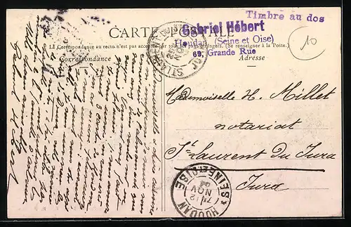 AK Houdan, Perspective de la Grande Rue, Vue prise Place de l`Eglise