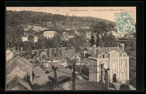 AK Caudebec-en-Caux, Vue prise de la Route du Havre