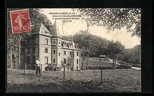 AK Fontaine-le-Bourg, Domaine de Gouville, Batiment de la machine elevatoire des eaux pres du lac