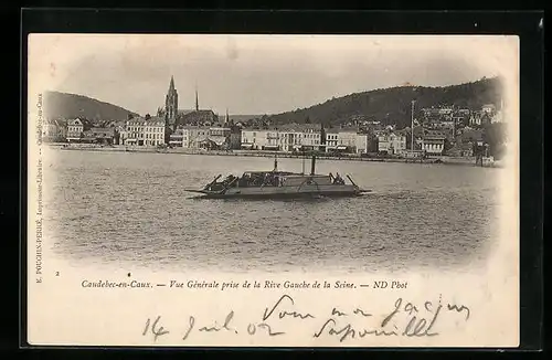 AK Caudebec-en-Caux, Vue Generale prise de la Rive Gauche de la Seine