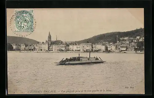 AK Caudebec-en-Caux, Vue generale prise de la Rive Gauche de la Seine