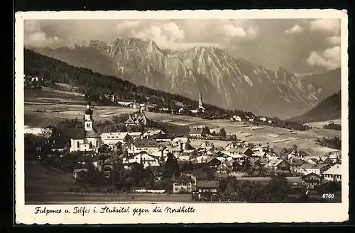 AK Fulpmes /Stubaital, Fulpmes und Telfes gegen die Nordkette