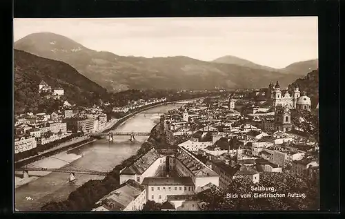 AK Salzburg, Blick vom Elektrischen Aufzug