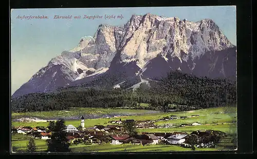 AK Ehrwald, Gesamtansicht mit Zugspitze