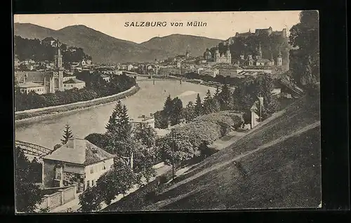 AK Salzburg, Flusspartie in der Stadt