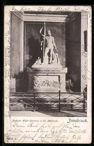 AK Innsbruck, Andreas-Hofer-Denkmal in der Hofkirche