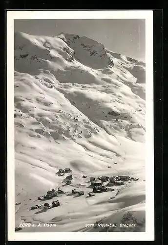 AK Zürs a. A., Gesamtansicht im Winter