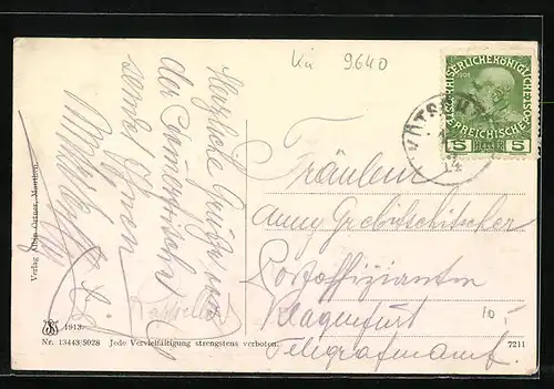 AK Kötschach-Mauthen, Ortsansicht aus der Vogelschau