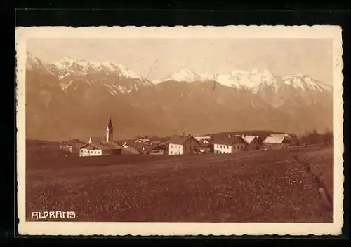 AK Aldrans, Ortsansicht mit Bergpanorama