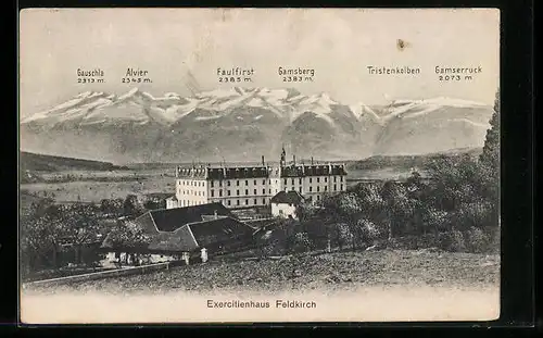 AK Feldkirch, Exercitienhaus gegen Alvier und Faulfirst