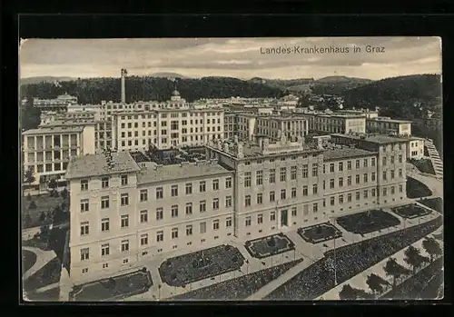 AK Graz, Landes-Krankenhaus aus der Vogelschau