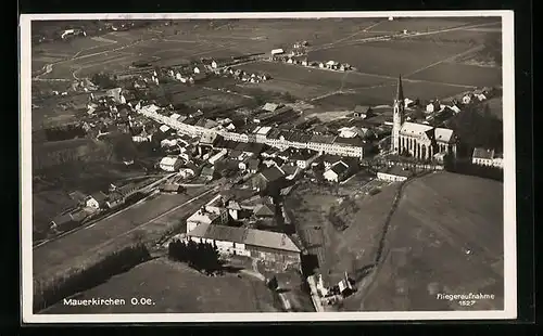 AK Mauerkirchen, Gesamtansicht vom Flugzeug aus