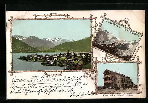 AK Zell am See, Hotel auf der Schmittenhöhe, Grossglockner, Teilansicht