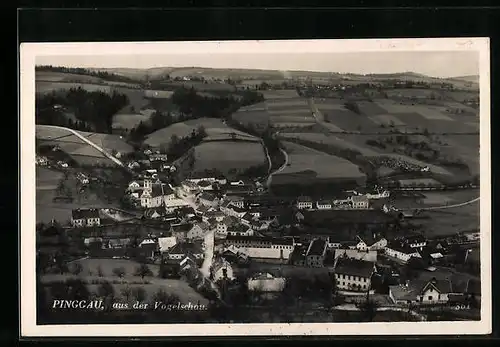AK Pinggau, Gesamtansicht mit Feldern aus der Vogelschau