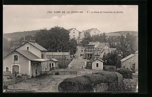 AK Camp de la Courtine, La Gare et l`Avenue du Camp