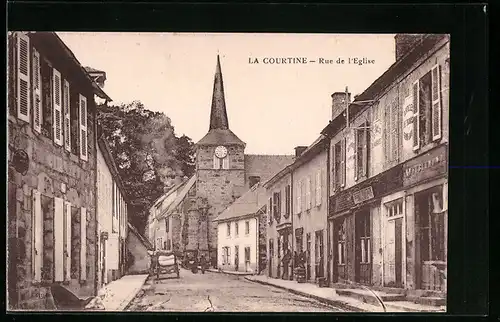 AK La Courtine, Rue de l`Eglise