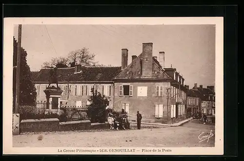 AK Genouillat, Place de la Poste