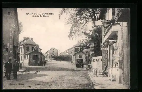 AK Camp-de-la-Courtine, Entrée du Camp