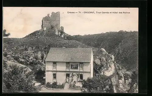 AK Crozant, Tour Carrée et Hôtel des Ruines