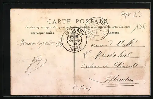 AK Boussac, Place Gambetta et Avenue du Château