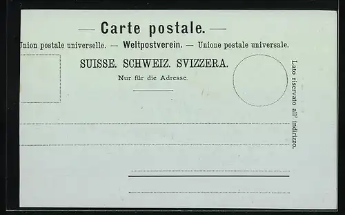 Mondschein-AK Basel, Ortspartie mit Kirche