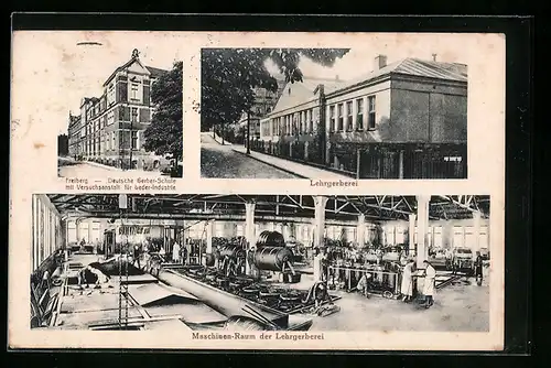 AK Freiberg, Deutsche Gerber-Schule mit Lehrgerberei, Maschinenraum