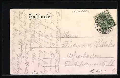 AK Börthen, Gasthaus von Franz Hundhammer, Ortspartie