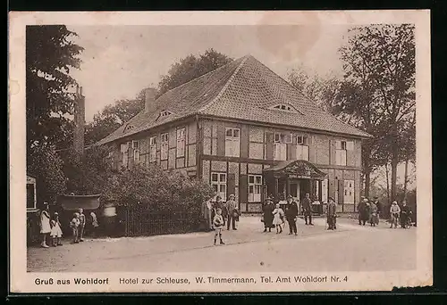 AK Hamburg-Wohldorf, Hotel zur Schleuse von W. Timmermann