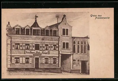 Künstler-AK Frankweiler, Gasthaus zur Krone