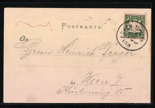 Lithographie München-Sendling, Gasthaus Sendlinger Weinbauer