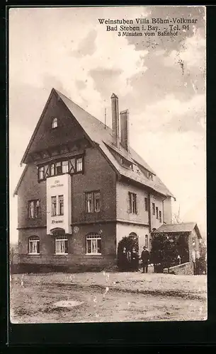 AK Bad Steben i. Bay., Gasthaus Weinstuben Villa Böhm-Volkmar