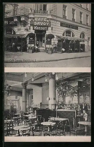 AK Hamburg-St.Georg, Café Savoy am Hauptbahnhof